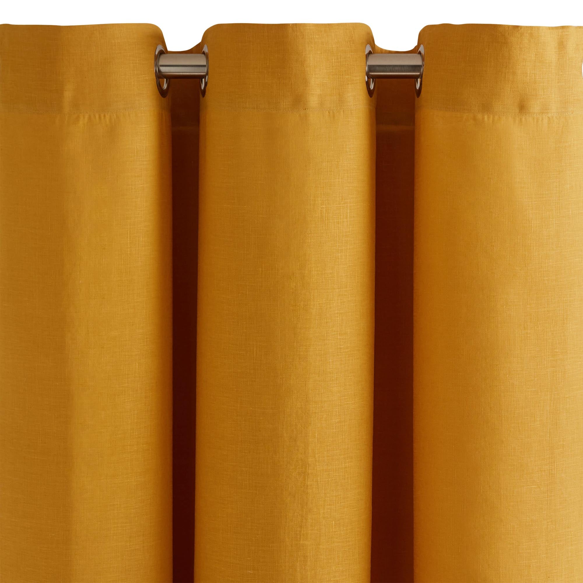Rideau à oeillets argentés CARLINA ocre