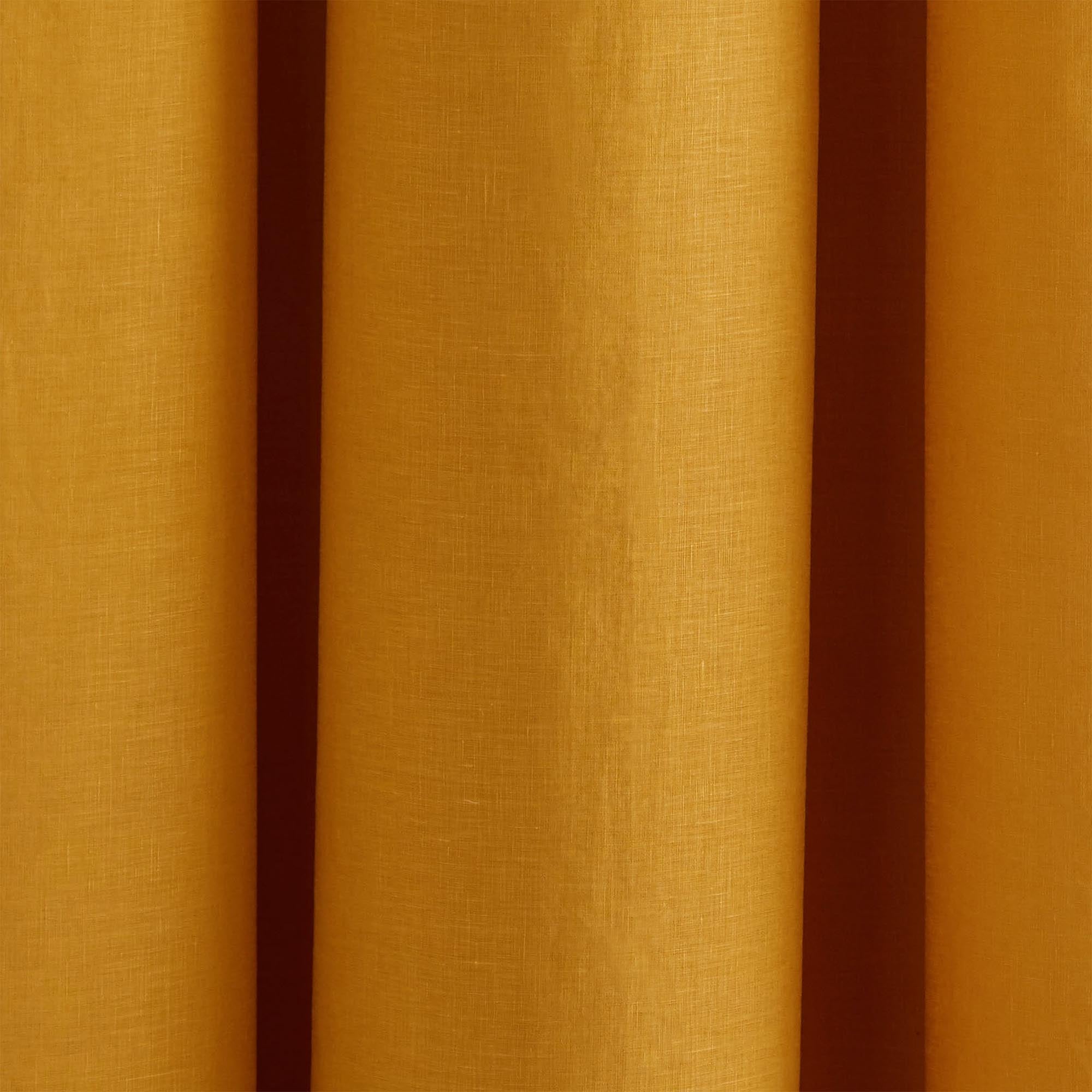 Rideau à oeillets argentés CARLINA ocre