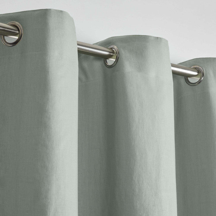 Rideau oeillets doublé occultant CARLINA tilleul